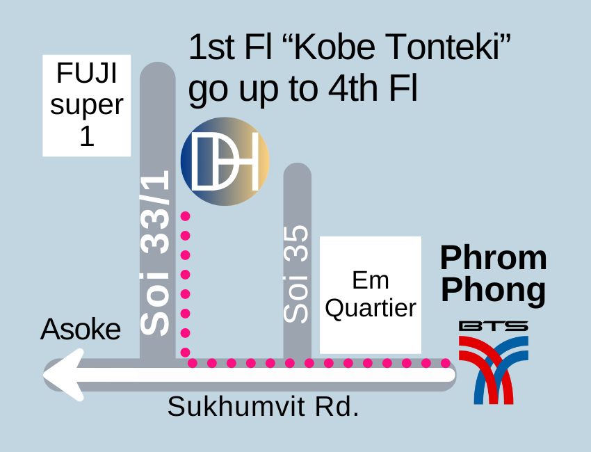 Location of Dr.Head, a dry head spa & abdominal massage salon in Phrom Phong, Bangkok